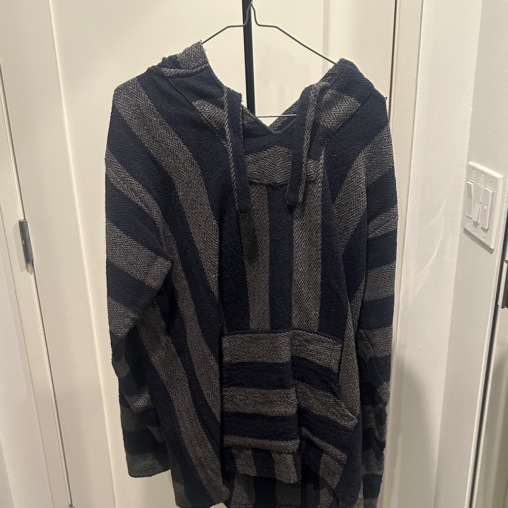 Retrofit Navy and Charcoal Striped Men's Sweater